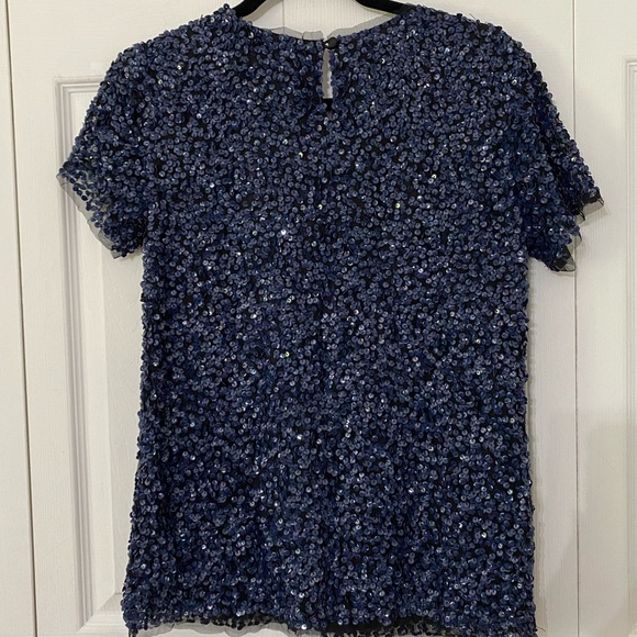 NWT GRYPHON New York Gilt Sequin Top Navy M - Picture 2 of 7